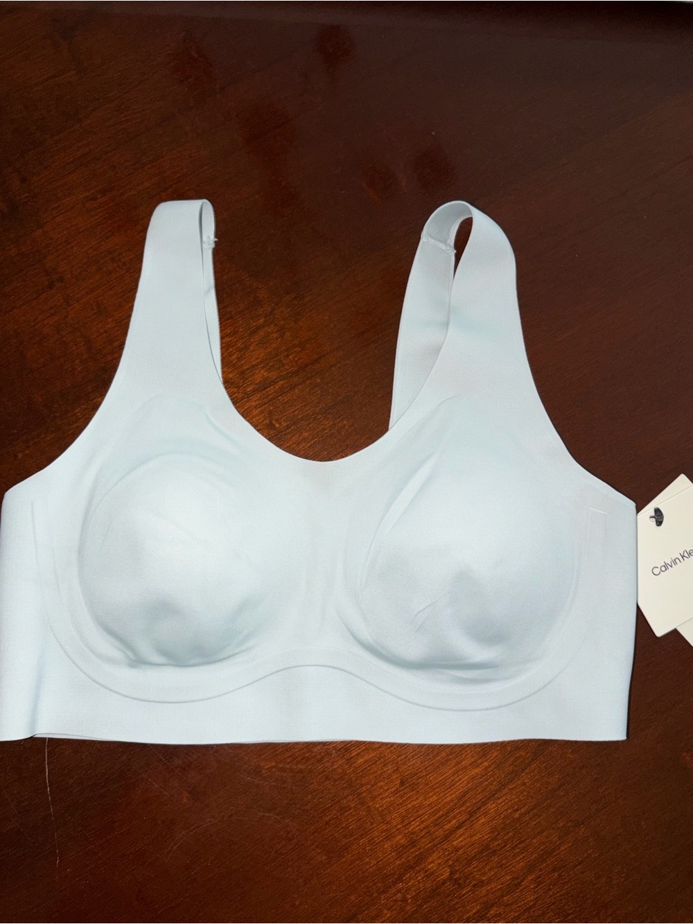 Calvin Klein microfiber stretch light blue bra bralette new nwt m soft